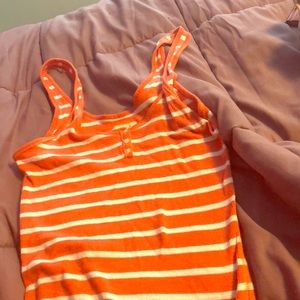 Orange and white striped tank top